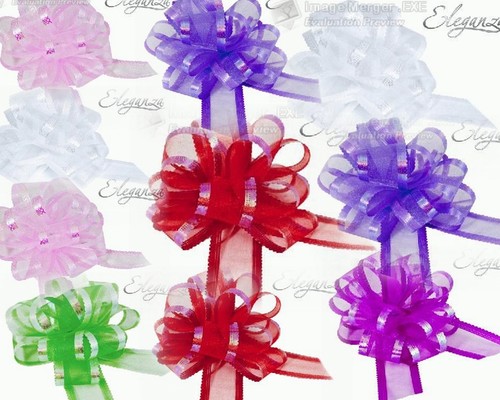 50mm large organza pull bows - 50mm,