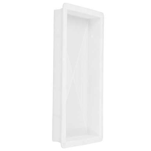 White plastic concrete bench - plastic,