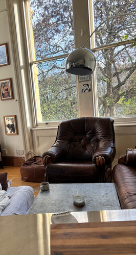 Large vintage leather - leather, armchair