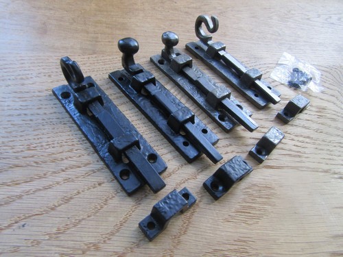 Rustic iron door bolt tower - iron,