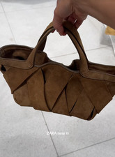 ZARA BNWT 2025. SRPLS SAND BROWN LEATHER BRAIDED SHOPPER BAG TOTE. 6581/610/721