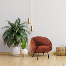 Tub Chair Accent Armchair Velvet Fabric Modern Barrel Chair Living Room Bedroom