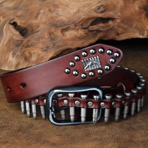 Real leather waist belt heavy - real,