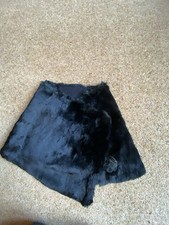 Genuine Vintage Black Fur Collar / Stole Cape Capelet
