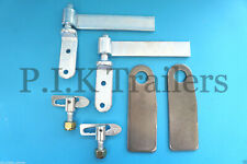 2 x 6" Zinc Plated Trailer Tailgate Drop Side Hinge and Antiluce Drop Catch Kit