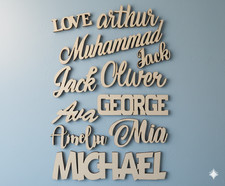 Personalised Script Child's Names & Words Wedding Wooden Names MDF Art & Crafts