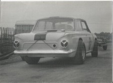 DOC MERFIELD'S FORD CORTINA V8 REAR VIEW c.1965 B/W PHOTOGRAPH