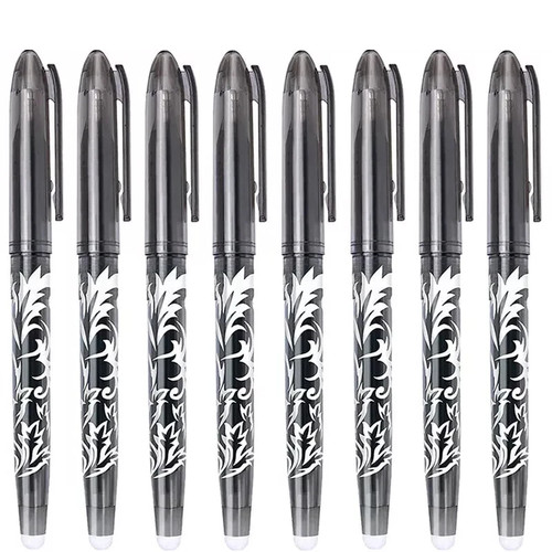 Black erasable pens rub out - black,