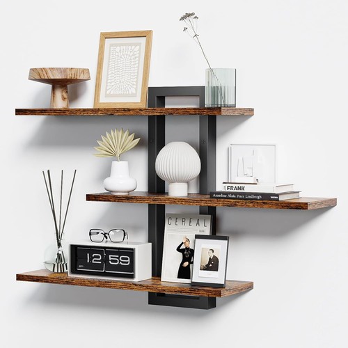 Wooden floating shelves tier - floating, 3-tier