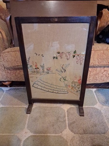 Vintage hand embroidered fire - hand-embroidered,