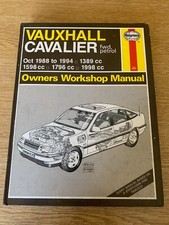 Vauxhall Cavalier Mk3 Pre Facelift GSI Haynes Workshop Repair Manual 