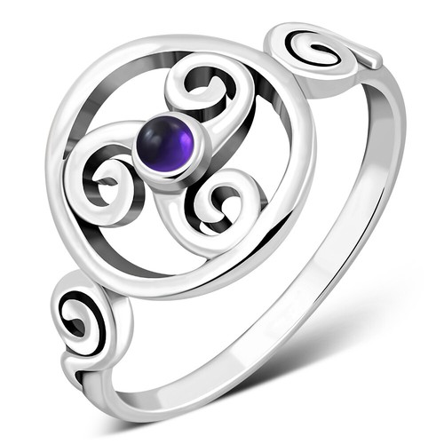 Amethyst triskele triskelion - amethyst,