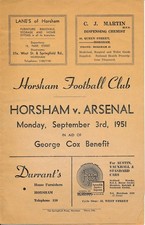 Horsham v Arsenal (George Cox Testimonial) 1951/1952