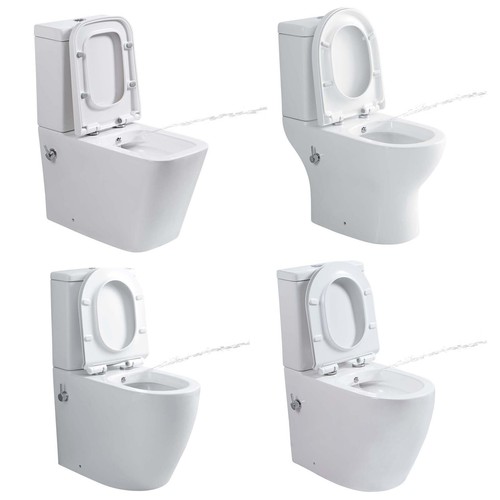Close coupled toilet with - close,