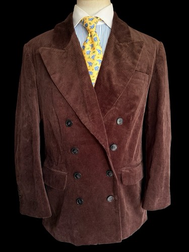 Men double breasted - breasted, brown