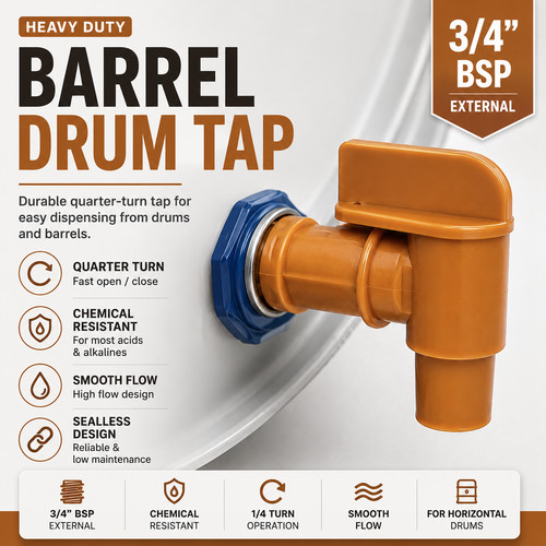 Barrel drum tap bsp - tap, 3/4"