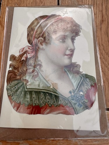 Antique scrap greeting card - card, &