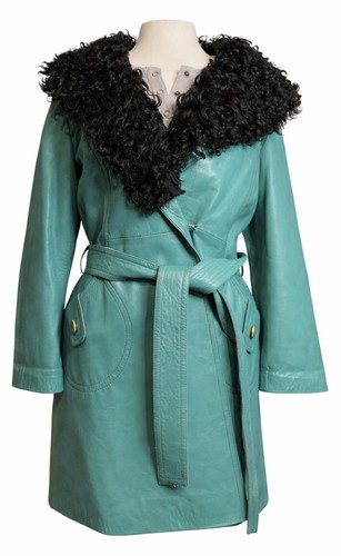 Vintage teal leather - vintage, coat