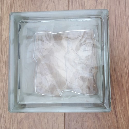 Wavy glass brick block - glass, 190mm