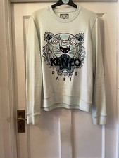 KENZO JUNGLE PARIS LIGHT GREEN TIGER COTTON SWEATSHIRT,Medium