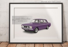 Personalised Ford Cortina Mk2 1600E Art Print Poster  Car. A4/A3 Add Reg