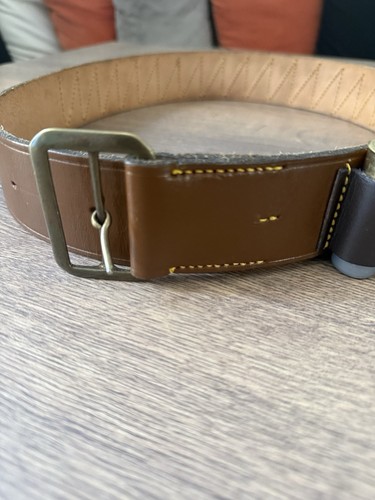 Brown leather cartridge belt - brown,