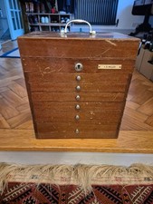 Vintage Dentist Dental Cabinet With The Key +6 Drawers Of Tools