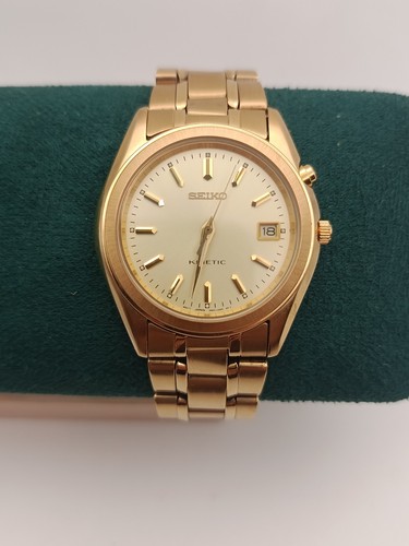 Seiko kinetic 5m62 0b00 gold - seiko,