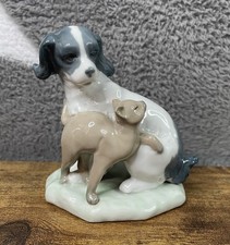 NAO by LLADRO Porcelain Figurine, 1987, Dog and Cat in Harmony #1048