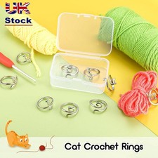 Silver Cat Yarn Guide Ring Alloy Crochet Tension Ring Women Crochet Rings