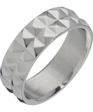 Silver Geometric Patterned 7mm