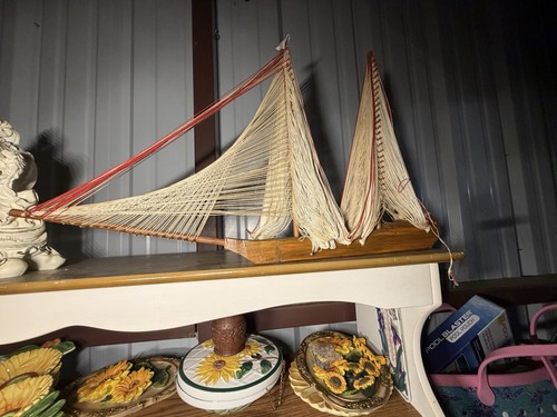 Antique wooden pond yacht - antique,