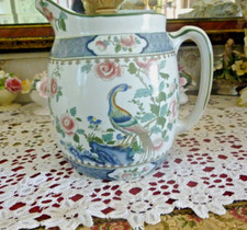 S Hancock & Sons Pitcher Corona Wear   - Rockery & Pheasant pattern circa 1930