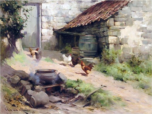 Farmyard rooster hen macnee - r.,