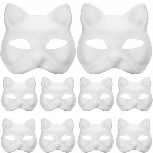 Cat mask paper blank - 10×,