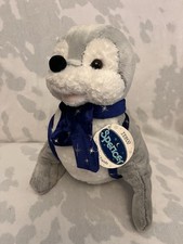 Tesco Magical Chilly & Friends Spencer The Seal Soft Toy Plush Blue Scarf BNWT