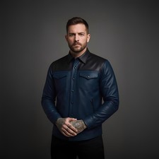 Mens Real Leather Biker Casual