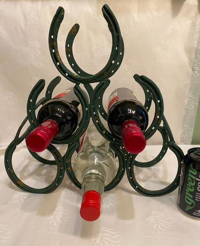 Vintage horseshoe wine - wine, rack