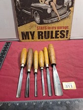 Job Lot of 6 Vintage Carving Tools Gouges Chisels By Addis Good Used Condition