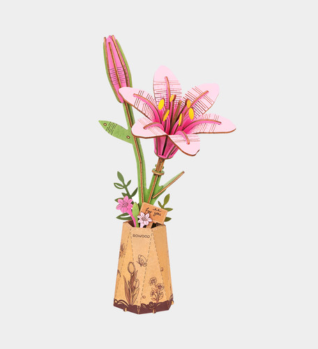 Rowood pink lily wooden model - rowood,