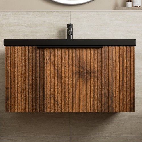 Fluted 800mm bathroom vanity - fluted,