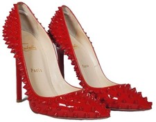 Christian Louboutin Pigalle Spikes 120 Patent in Red Women's Size EU 37 / US 6.5