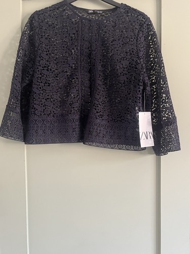 Zara bnwt navy floral lace - navy,