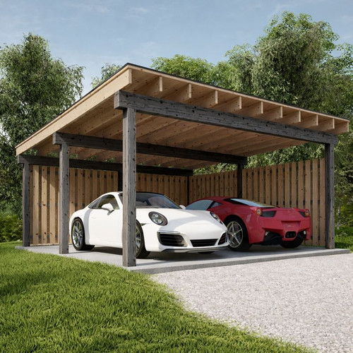 Carport plans x20 - 20'x20', modern