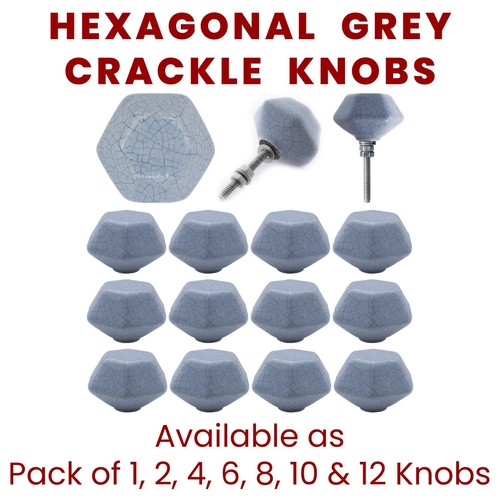 Hexagonal grey crackle - grey,