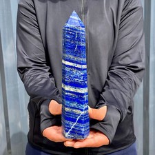 1.8LB Natural lapis lazuli Quartz Crystal Obelisk Wand Point Healing Ston