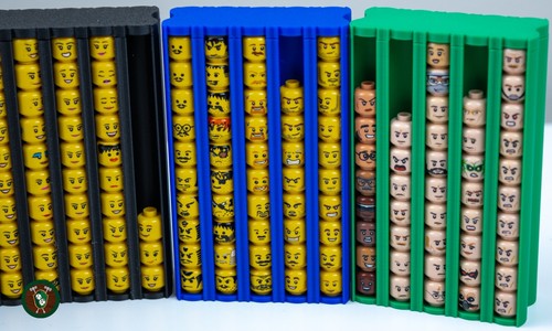 Brick minifig head organizer