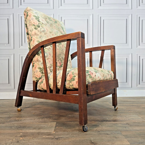 Art deco recliner - art, oak
