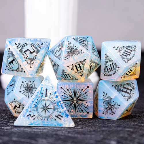 Custom ice crack opal dice - custom,