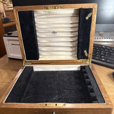 Antique Mappin & Webb Empty Wooden Cutlery Box With Original Key